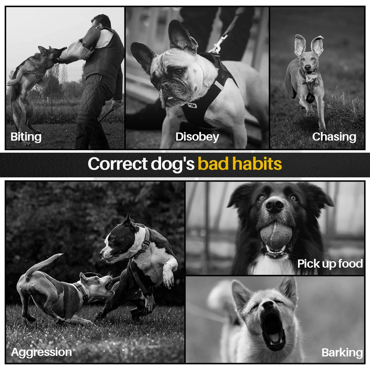 2600FT Dog Training Collars for 2 Dogs, Dog Shock Collar with Remote, 3 Modes Beep Vibration Shock, Waterproof, LED Light for Training Small Medium Large Dogs