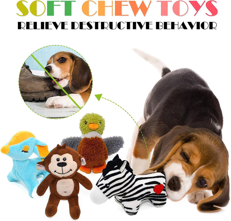 Dog Squeaky Toys for Small Dogs,Stuffed Animal Puppy Toys,Cute Puppy Chew Toys for Dog Teething Toys, Pet Toys for Small to Medium Dogs,Soft Dog Toys,Plush Dog Toy Pack 12 in Gift Box