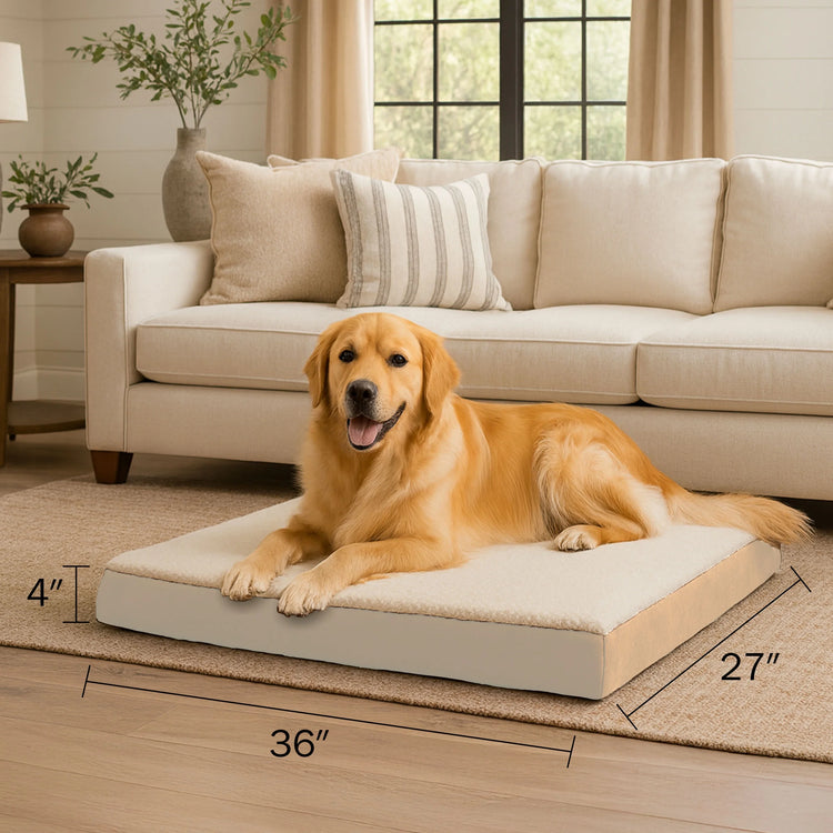 PETMAKER Orthopedic Memory Foam Pet Bed - 36" X 27", Tan