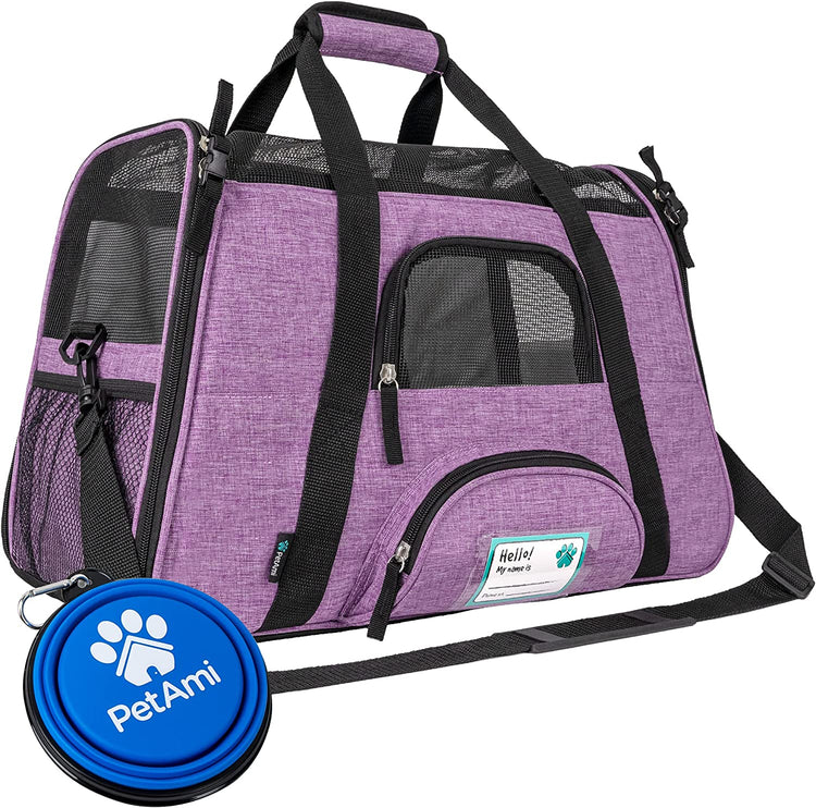 Airline-Approved Carrier for Cats and Small Dogs, Large Heather Purple