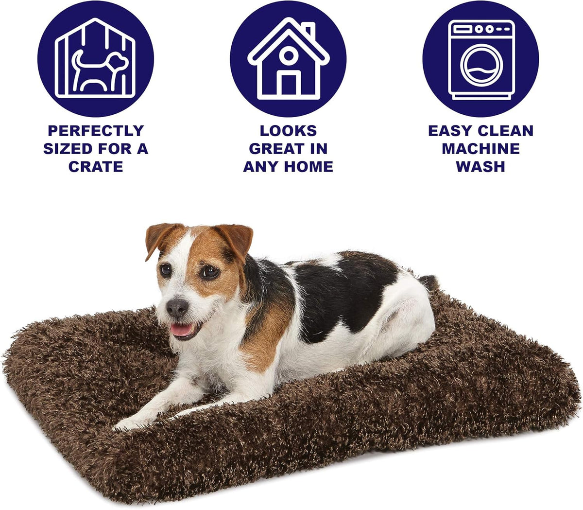 Ultra-Soft Quiettime Deluxe Coco Chic Pet Bed, Overstuffed and Machine Washable, Designed for 24-Inch Crates