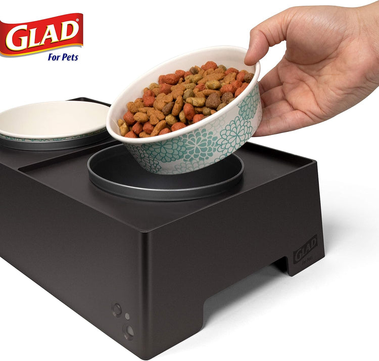 for Pets Adjustable Height Elevated Dog Bowls with Disposable Inserts