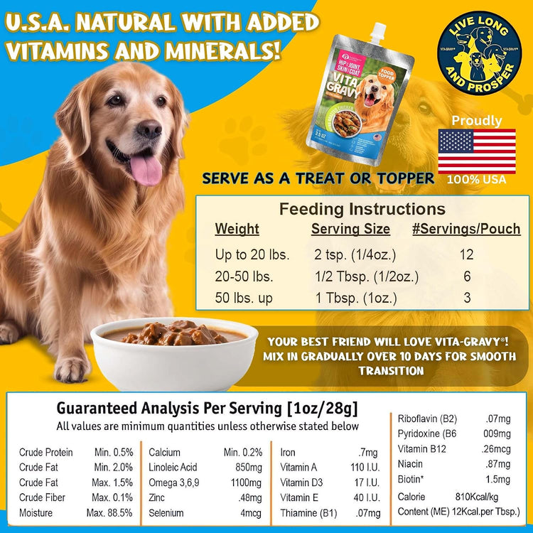 Vitagravy Dog Food Enhancer with Herb Roasted Chicken Flavor, 3.5 oz, 3-Pack