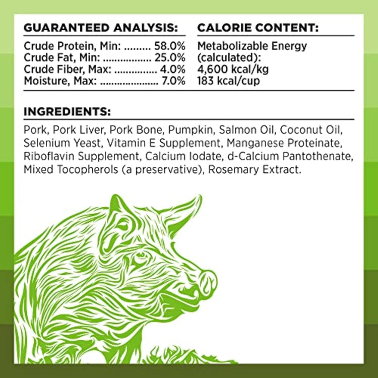 Liberty Freeze-Dried Pork Dog Food Topper & Treats - 97% Meat and Organs, No Refrigeration Required, Made in the USA, 12 Oz