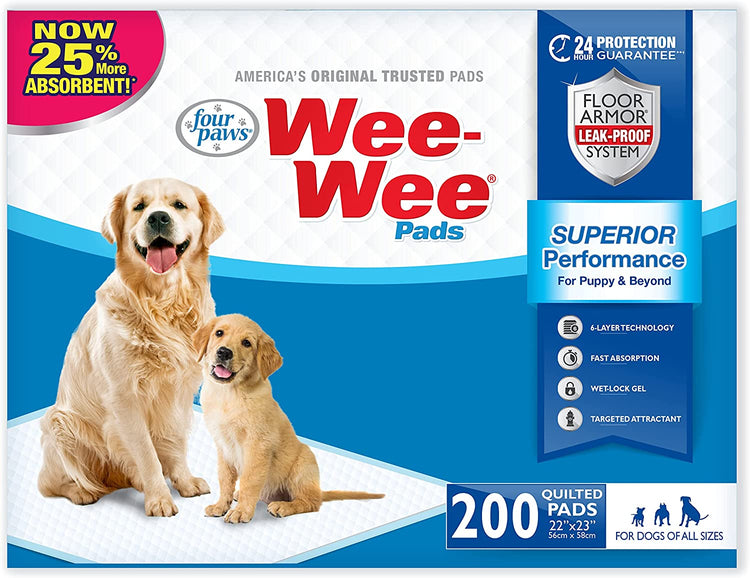 Wee-Wee Superior Performance Dog Training Pads, 200 Count