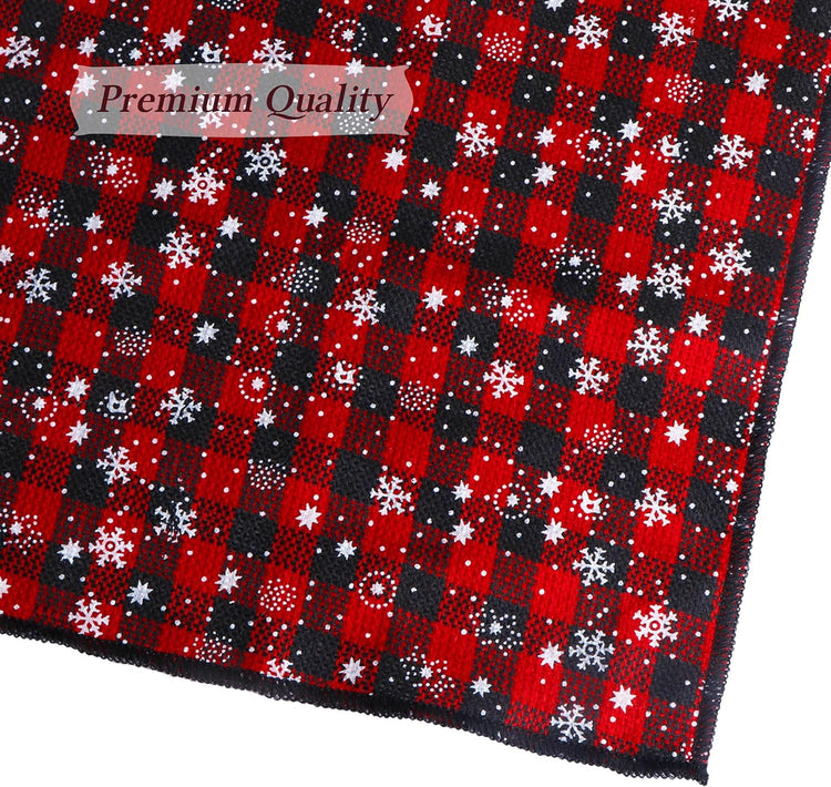 Christmas Snowflake Dog Bandana Costume Set - Classic Plaid Scarf with Hat and Bow Tie, Featuring Bell Decoration for Pets