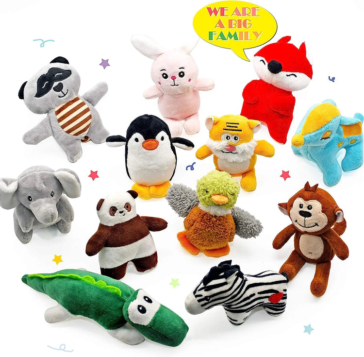 Dog Squeaky Toys for Small Dogs,Stuffed Animal Puppy Toys,Cute Puppy Chew Toys for Dog Teething Toys, Pet Toys for Small to Medium Dogs,Soft Dog Toys,Plush Dog Toy Pack 12 in Gift Box