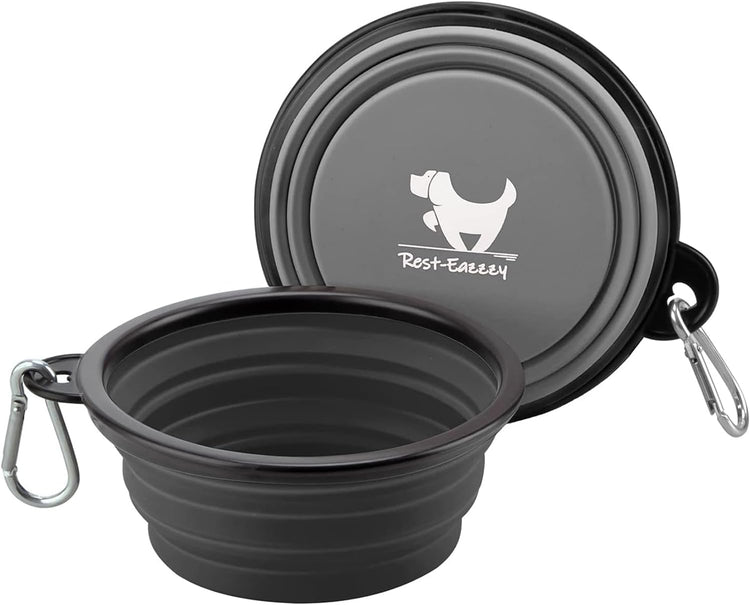 Portable Collapsible Dog Bowls - Set of 2 Durable Water Bowls
