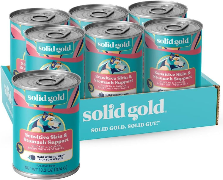 Sensitive Stomach Wet Dog Food for Adult Dogs - Meal and Topper, 6-Pack