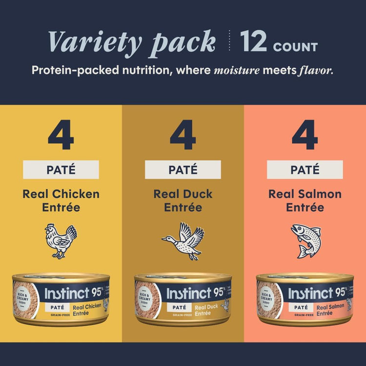 Gourmet Pâté Entrées Wet Cat Food Variety Pack - 12 x 5.5 oz Cans for Happy, Healthy Cats!