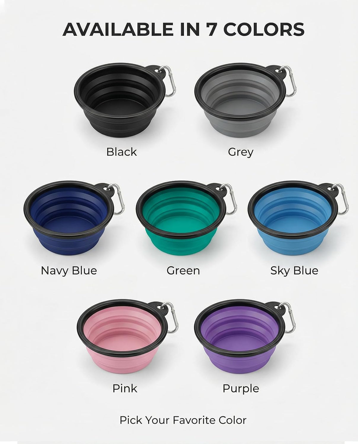 Portable Collapsible Dog Bowls - Set of 2 Durable Water Bowls