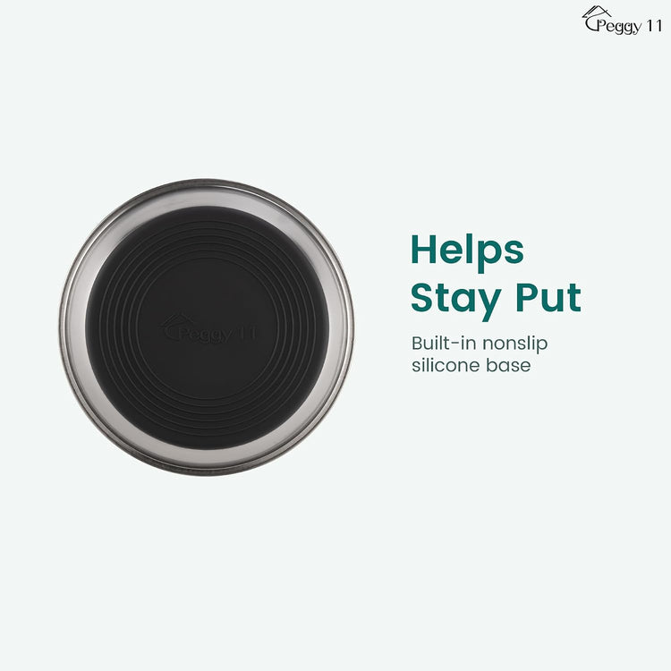 Premium Lightweight Stainless Steel Pet Bowls, 3-Cup Capacity Each, Set of 2