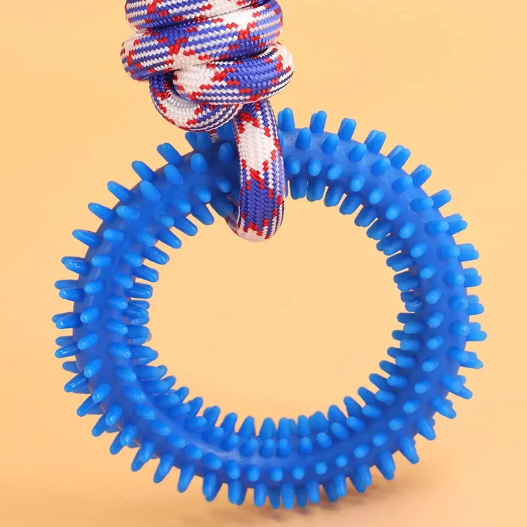 Dog Toys Chew Resistant Nylon Rope Toys Pet Colorful Woven Knot Rubber Toys Dog Self Fun Outdoor Swimming Toys Pet Supplies