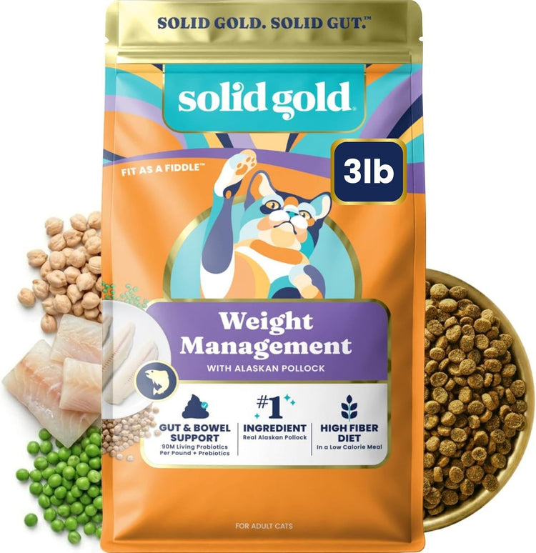 Alaskan Pollock Adult Cat Food - 3LB Weight Management Formula for Optimal Health