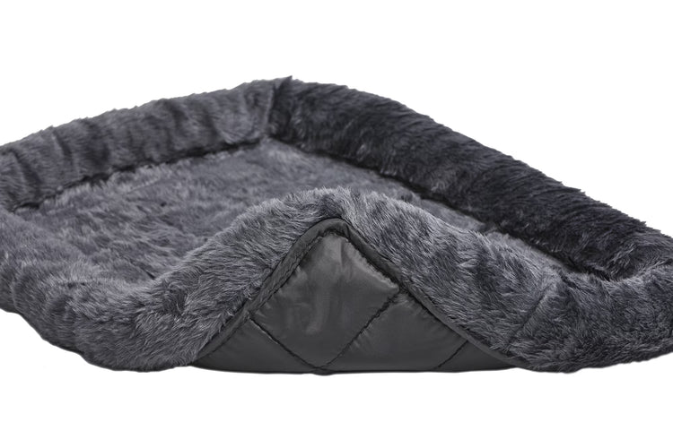 / Quiettime Gray Fleece, Plush Bolstered Bed/ Fits 30-Inch Crate/ Model-40230
