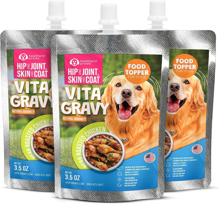 Vitagravy Dog Food Enhancer with Herb Roasted Chicken Flavor, 3.5 oz, 3-Pack