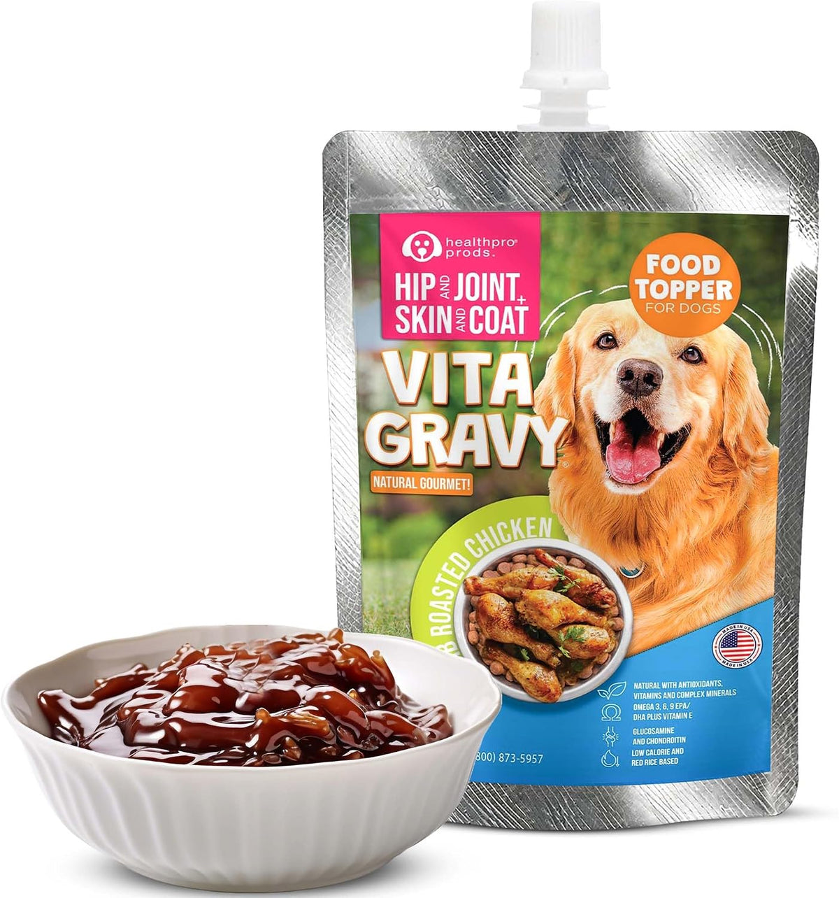 Vitagravy Dog Food Enhancer with Herb Roasted Chicken Flavor, 3.5 oz, 3-Pack