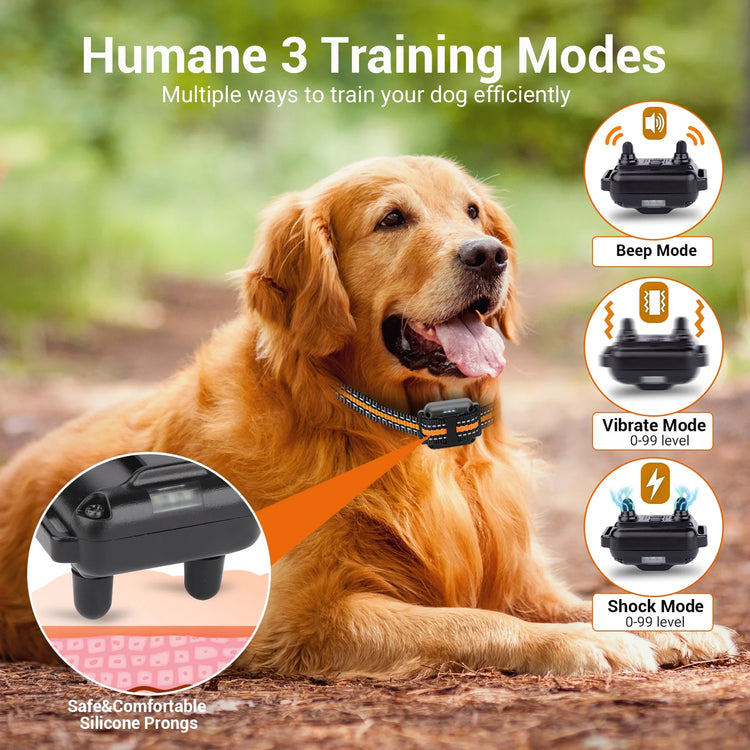 2600FT Dog Training Collars for 2 Dogs, Dog Shock Collar with Remote, 3 Modes Beep Vibration Shock, Waterproof, LED Light for Training Small Medium Large Dogs