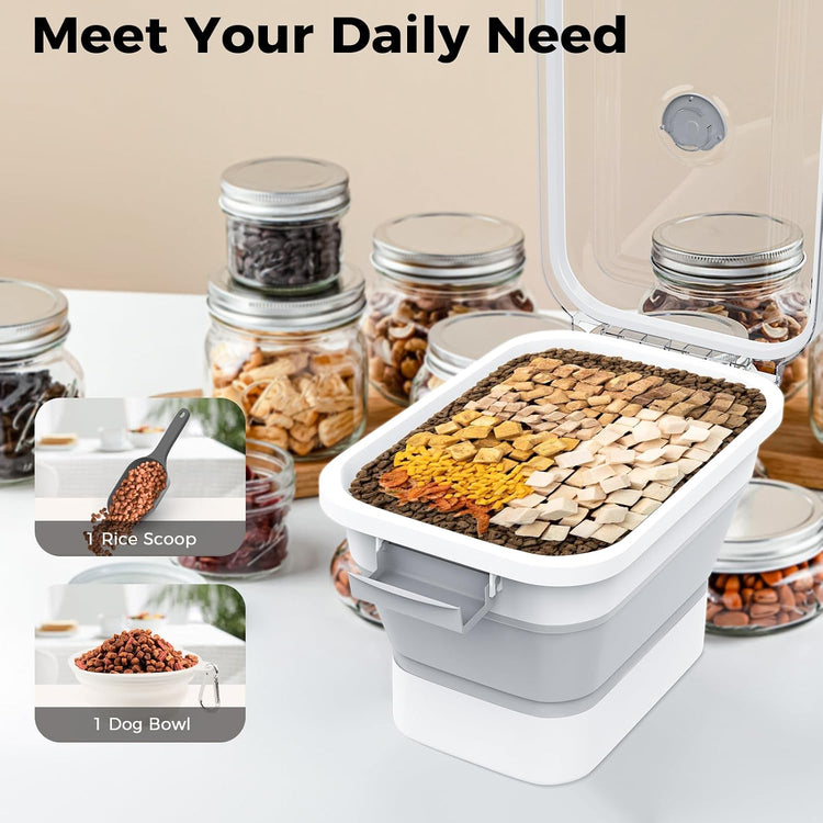 Collapsible Airtight Dog Food Storage Container (10-13 lbs)