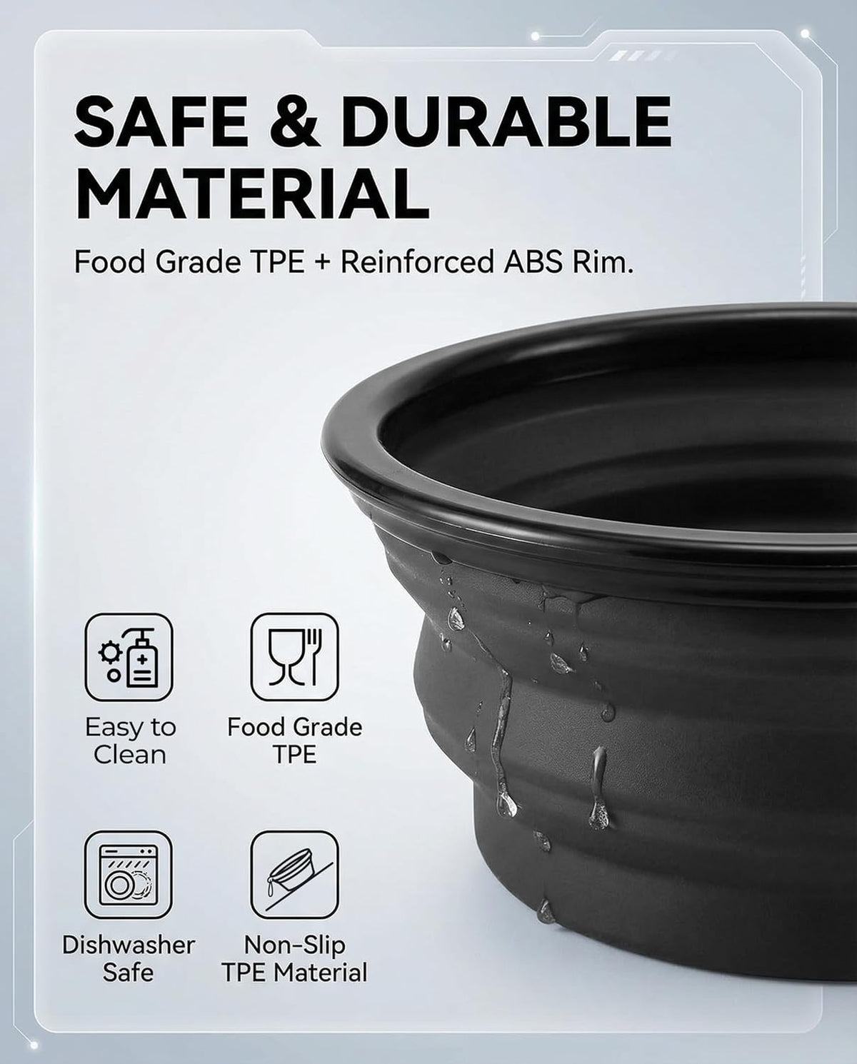 Portable Collapsible Dog Bowls - Set of 2 Durable Water Bowls