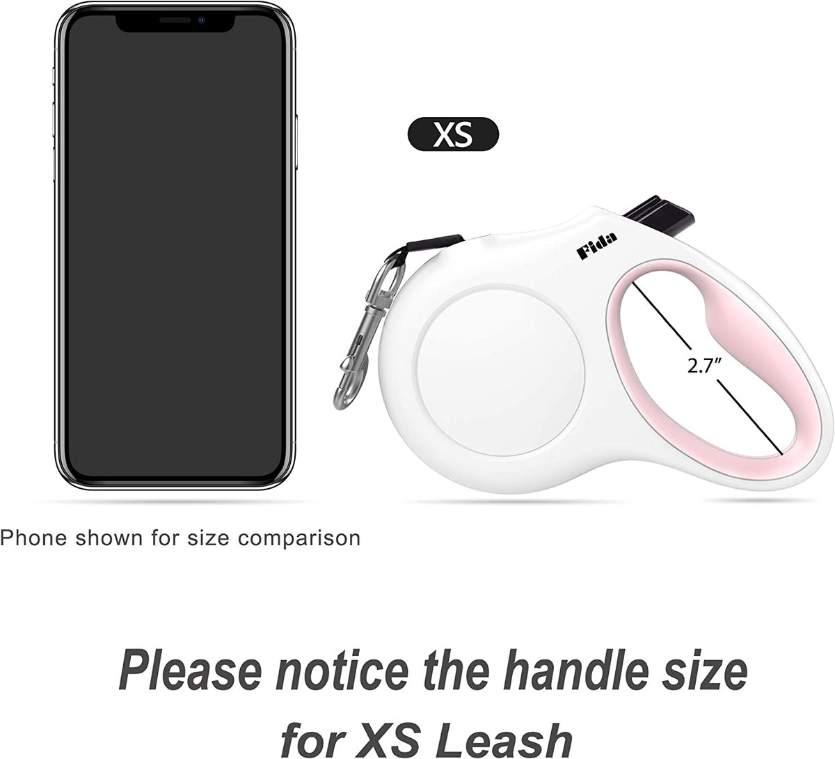 10ft Retractable Dog Leash with Integrated Dispenser and Waste Bags in White and Pink
