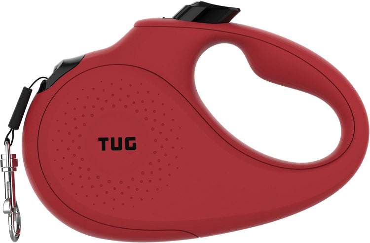Monochrome 360° Tangle-Free Retractable Dog Leash - 16 Ft Durable Nylon Tape (Medium, Red)
