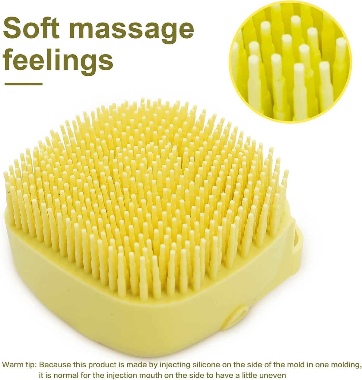 Professional Pet Bath Brush with Integrated Shampoo Dispenser - Yellow
