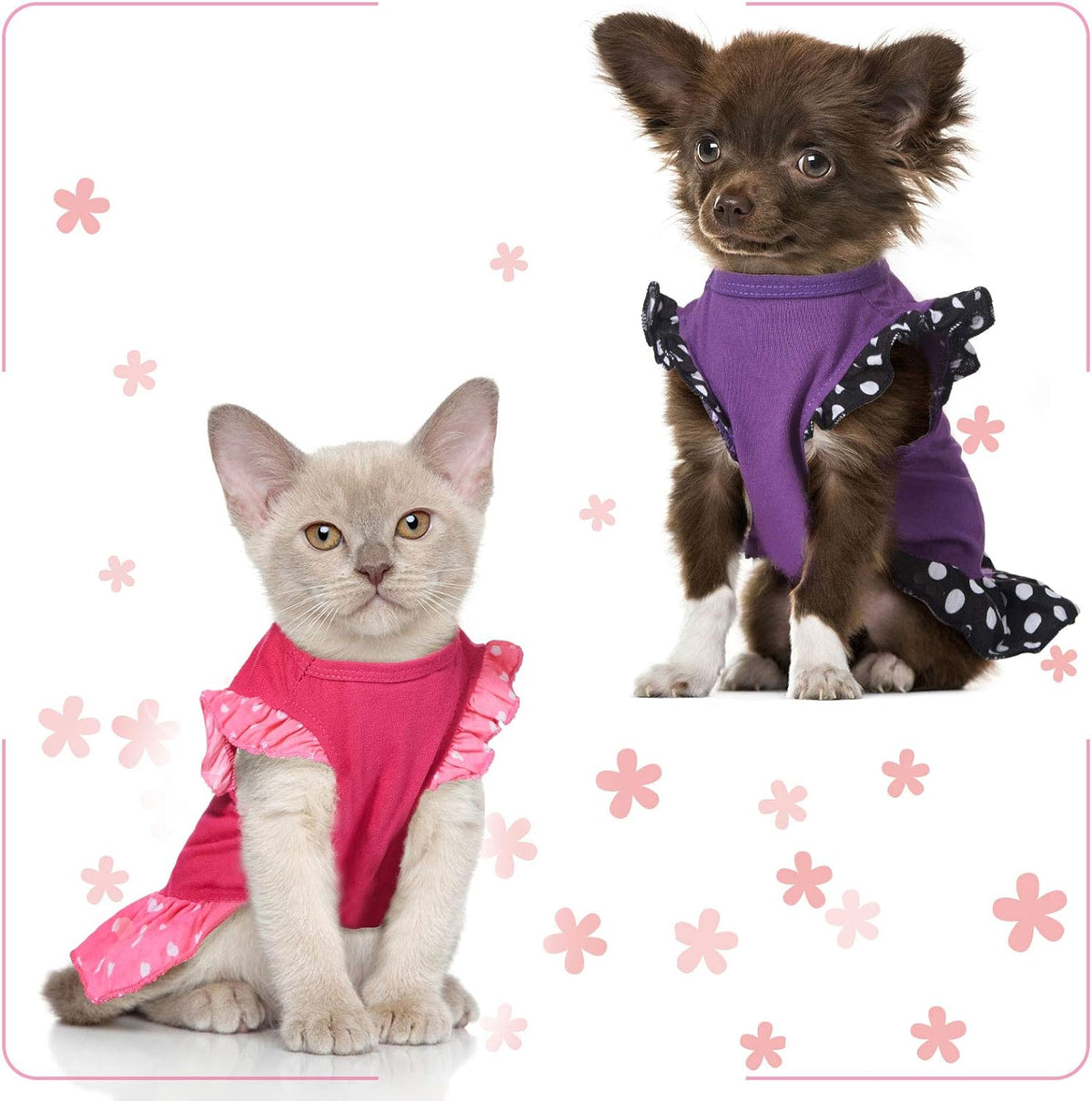 2-Piece Dog Dress Set for XS/S/M/L - Love and Me, Medium