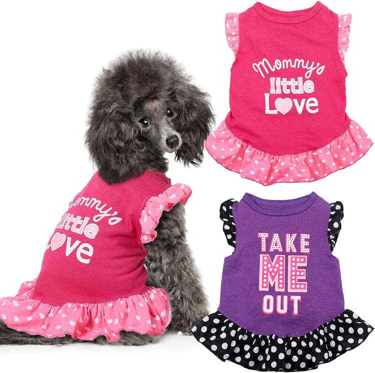 2-Piece Dog Dress Set for XS/S/M/L - Love and Me, Medium