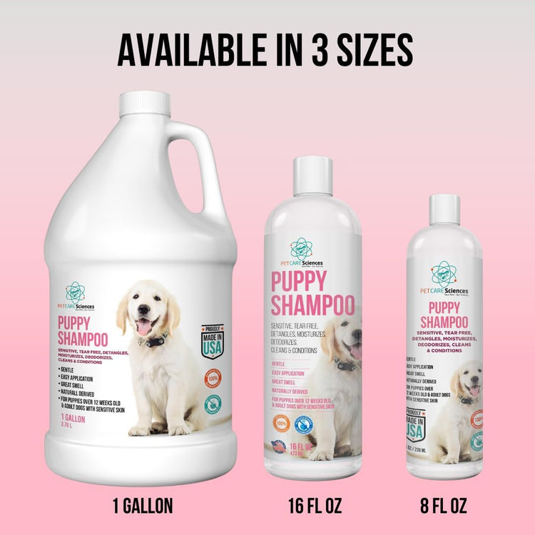 1 Gallon Hypoallergenic Tearless Puppy Shampoo and Conditioner - Itchy Skin Relief with Coconut Oil and Oatmeal - Made in the USA