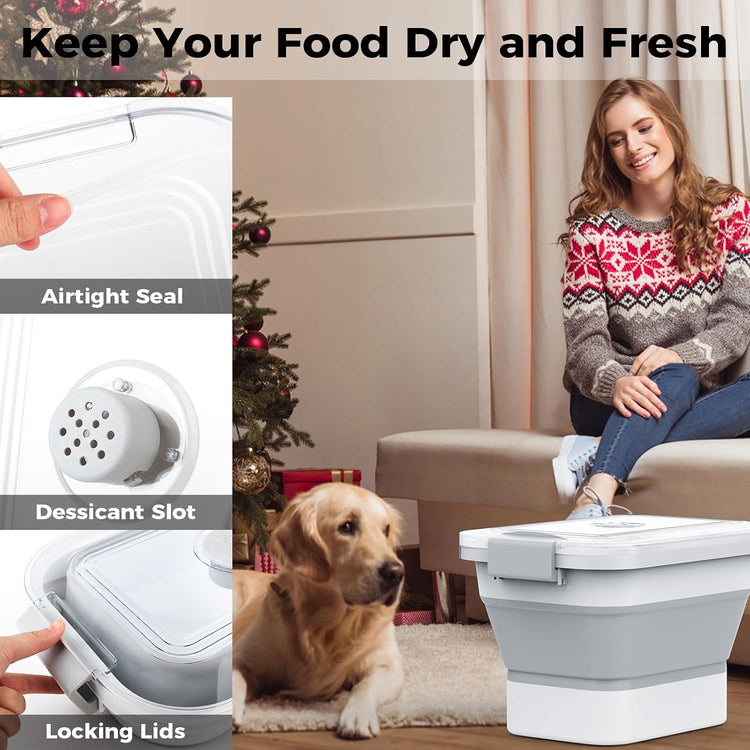 Collapsible Airtight Dog Food Storage Container (10-13 lbs)