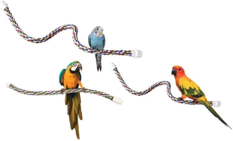 Comfy Perch Cable Interactive Cage Toy for Birds Multicolor Small 21 Inch