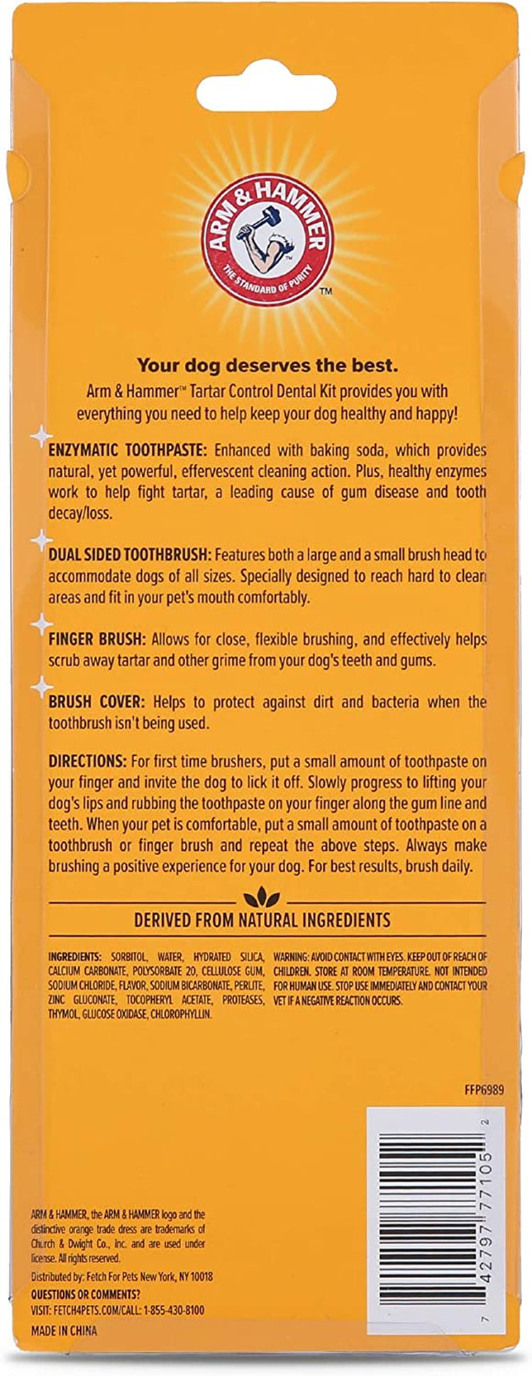 Dog Toothbrush Kit with Banana Mint Toothpaste, 2.5 oz