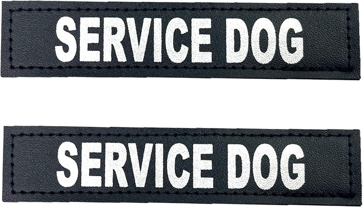 Reflective Service Dog Patches with Hook Backing for Service Animal Vests and Harnesses - Small (4.6 x 1 Inch)