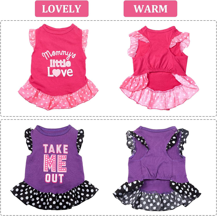 2-Piece Dog Dress Set for XS/S/M/L - Love and Me, Medium