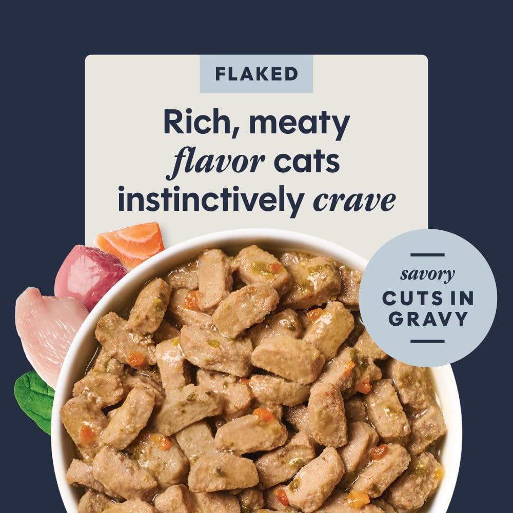Delicious Flaked Entrees Variety Pack Wet Canned Cat Food - 12 Count (3 Oz Each)