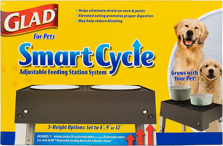 for Pets Adjustable Height Elevated Dog Bowls with Disposable Inserts