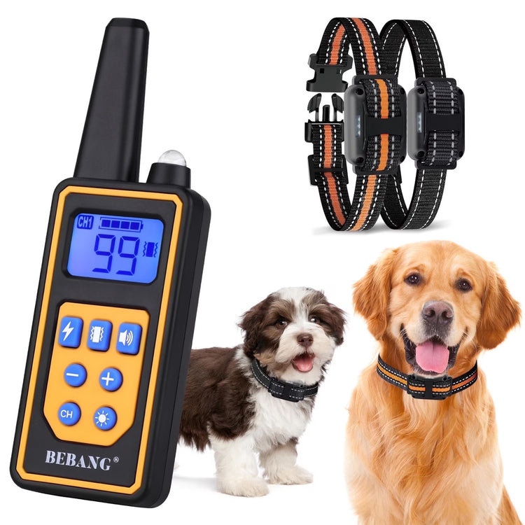 2600FT Dog Training Collars for 2 Dogs, Dog Shock Collar with Remote, 3 Modes Beep Vibration Shock, Waterproof, LED Light for Training Small Medium Large Dogs