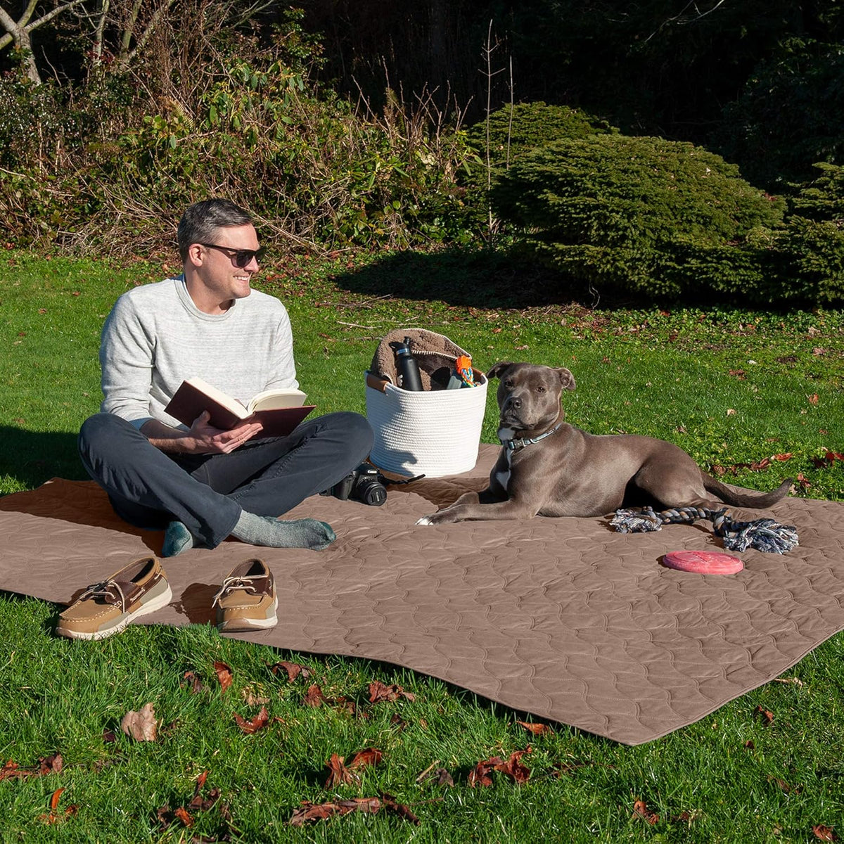 Waterproof Non-Slip Twin Size Mattress Protector for Pets, Washable Quilted Twill Cover for Beds, Couches, and Car Seats - Brownstone
