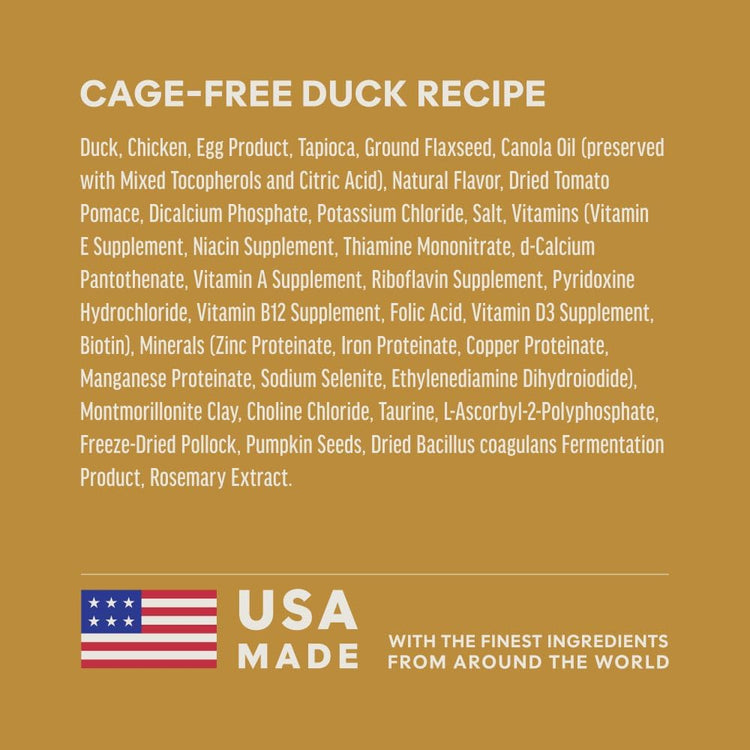 Premium Cage-Free Duck Protein Cat Food - 4 lb Bag
