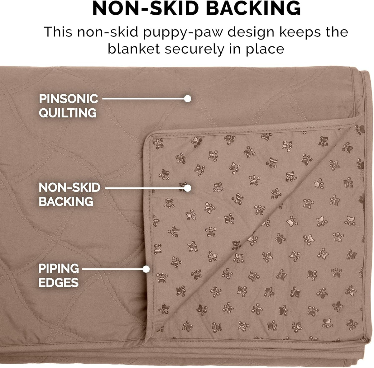 Waterproof Non-Slip Twin Size Mattress Protector for Pets, Washable Quilted Twill Cover for Beds, Couches, and Car Seats - Brownstone