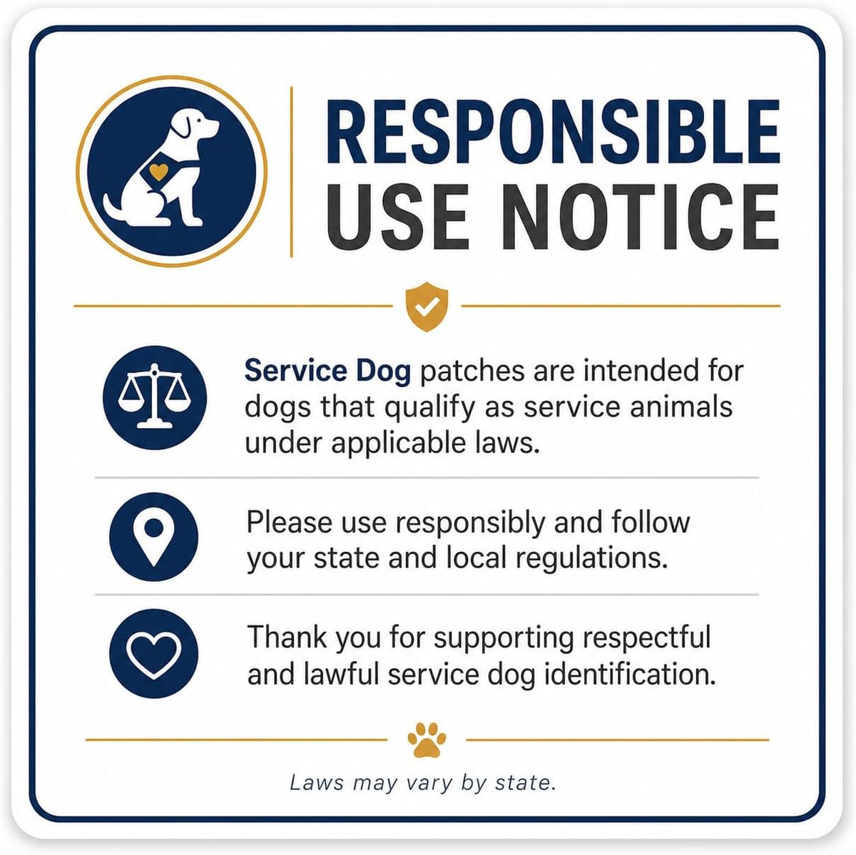 Reflective Service Dog Patches with Hook Backing for Service Animal Vests and Harnesses - Small (4.6 x 1 Inch)