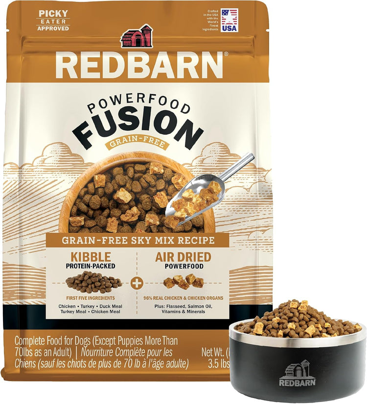 Redbarn Air-Dried Powerfood Fusion Grain-Free Kibble, Sky Mix Recipe, 3.5 lb Bag