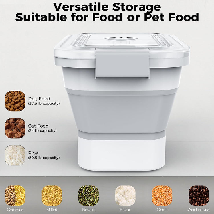 Collapsible Airtight Dog Food Storage Container (10-13 lbs)