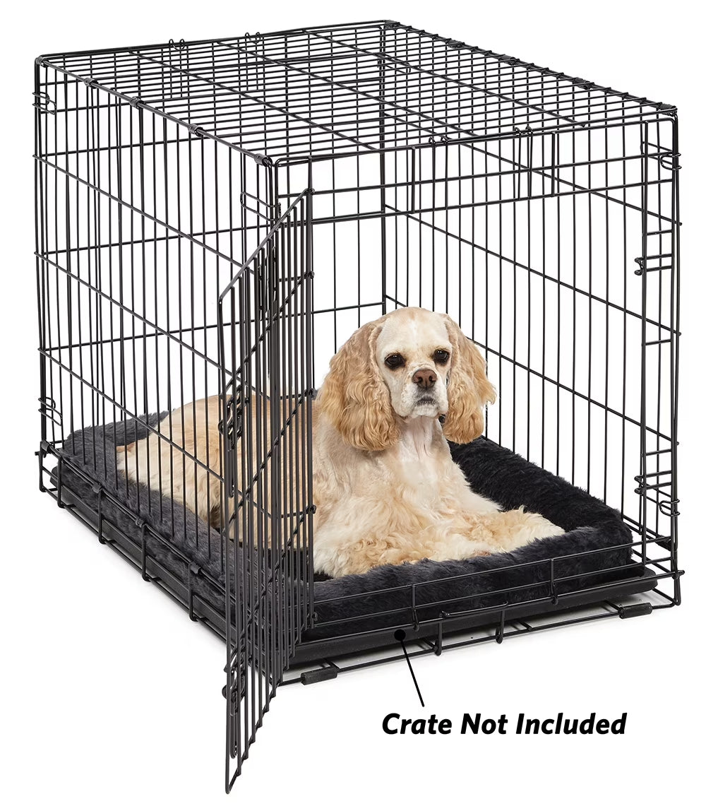 / Quiettime Gray Fleece, Plush Bolstered Bed/ Fits 30-Inch Crate/ Model-40230