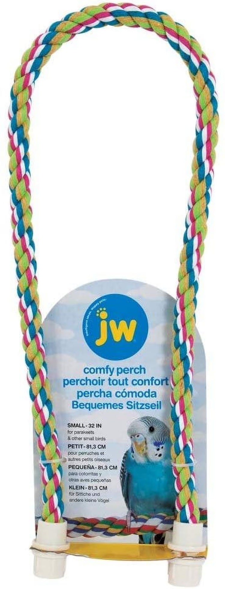 Comfy Perch Cable Interactive Cage Toy for Birds Multicolor Small 21 Inch
