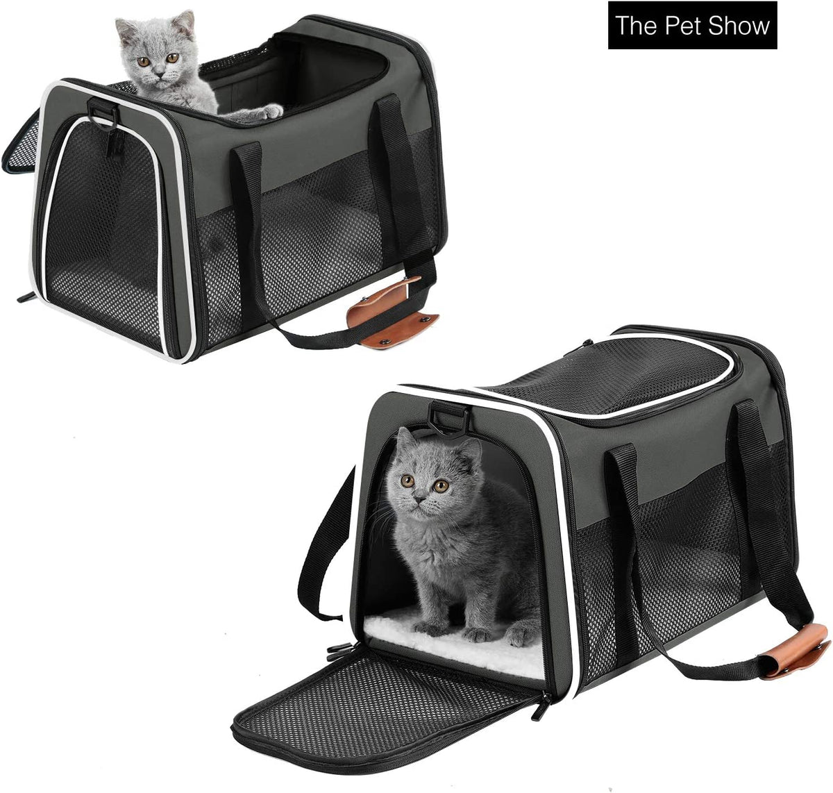 Portable Foldable Cat and Dog Carrier - Soft-Sided Pet Bag for Pets up to 22 lbs, Airline Approved Travel Carrier