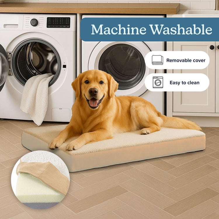 PETMAKER Orthopedic Memory Foam Pet Bed - 36" X 27", Tan