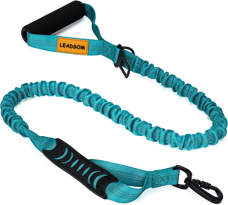 6FT Heavy-Duty Elastic Bungee Dog Leash with Shock Absorption, Padded Comfort Handle, and Traffic Handle for Medium to Large Dogs - Ideal for Training