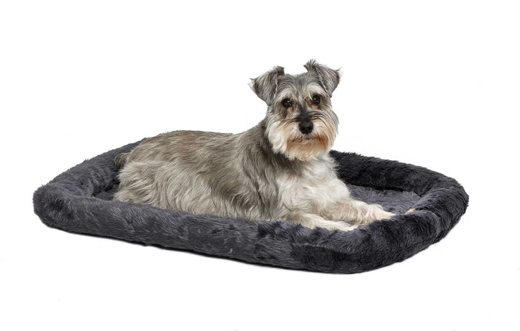 / Quiettime Gray Fleece, Plush Bolstered Bed/ Fits 30-Inch Crate/ Model-40230